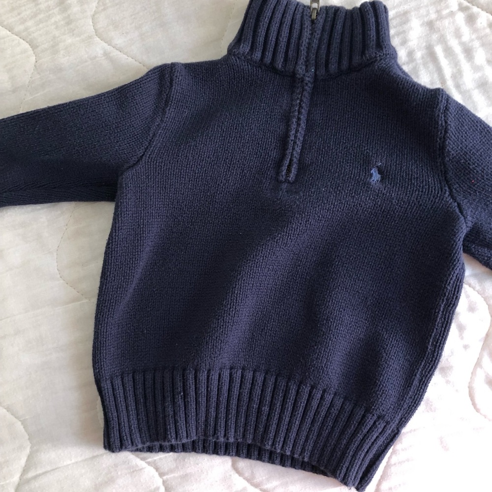 Navy Blue Polo Sweater